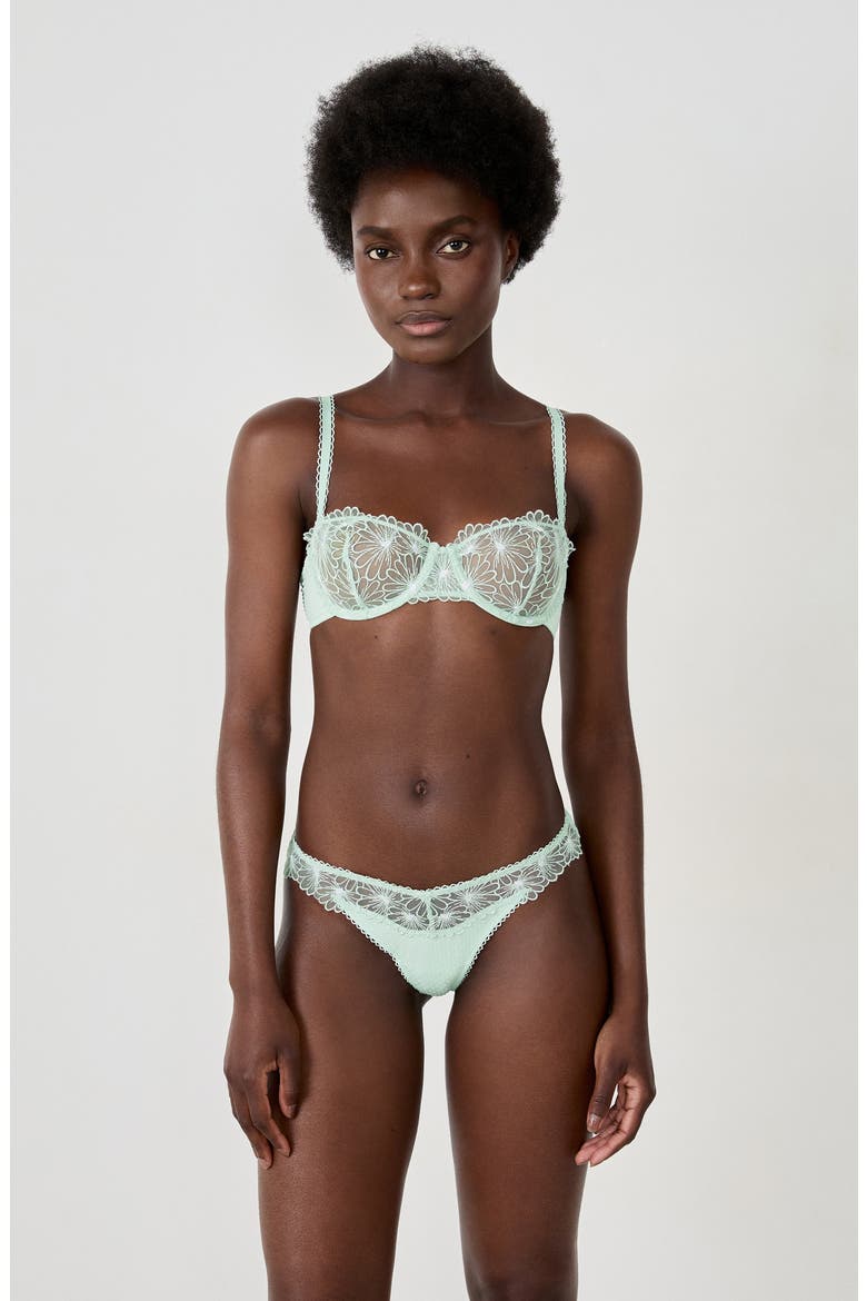 Daisy Underwire Balconette Bra, Alternate, color, CELADON