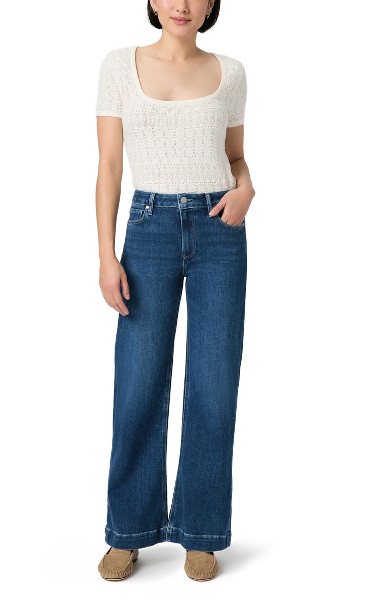 PAIGE Leenah High Waist Wide Leg Jeans, Alternate, color, Vntn Breez
