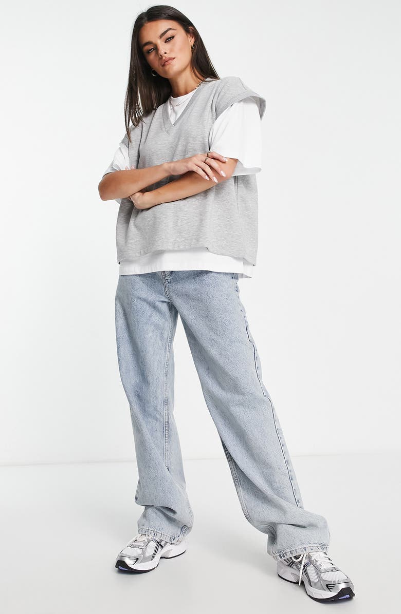 ASOS DESIGN T-Shirt & Sweater Vest, Alternate, color, 