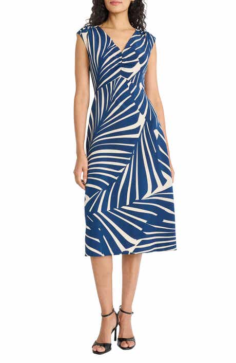 Maggy London V-Neck Midi Dress