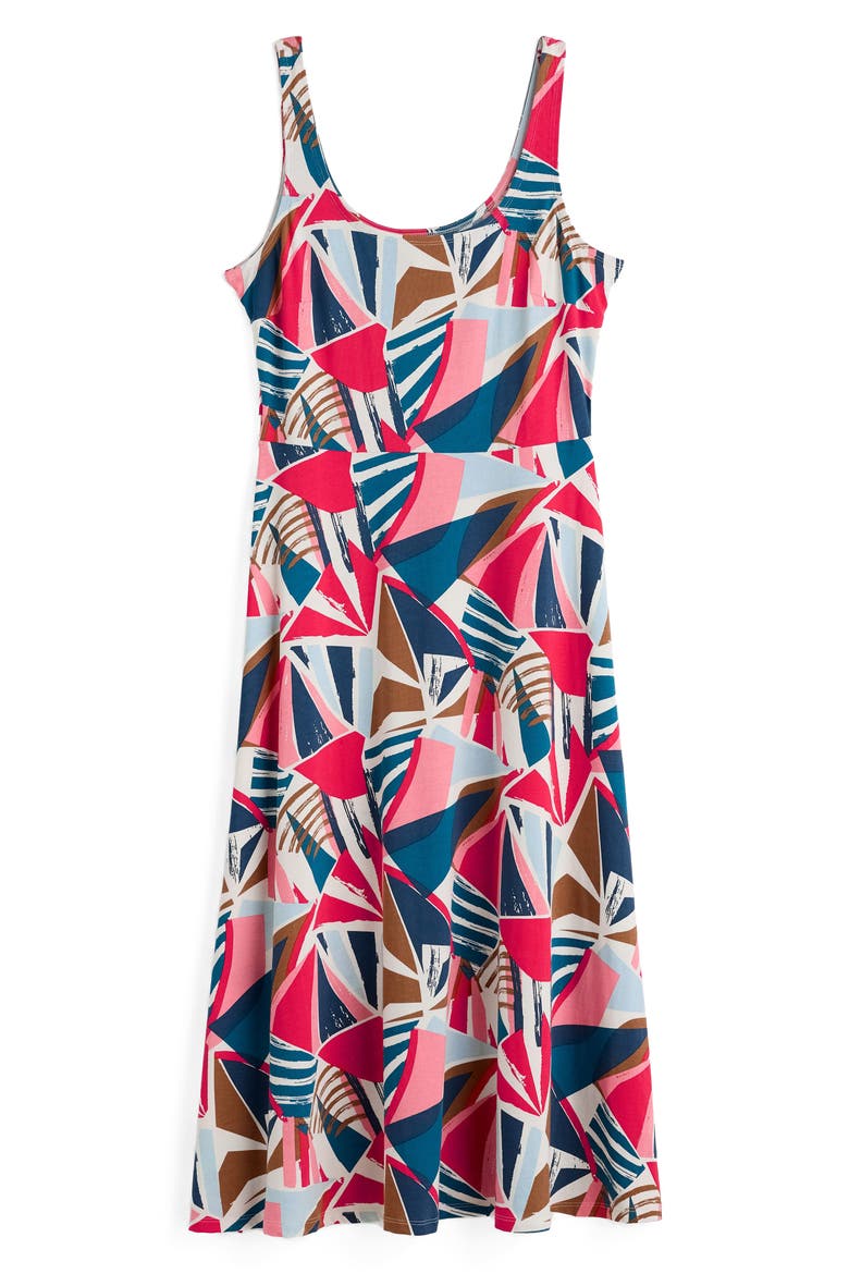 Sun Gleam Sleeveless Stretch Organic Cotton Jersey Midi Dress, Alternate, color, SPINNAKER SAILS CHALK