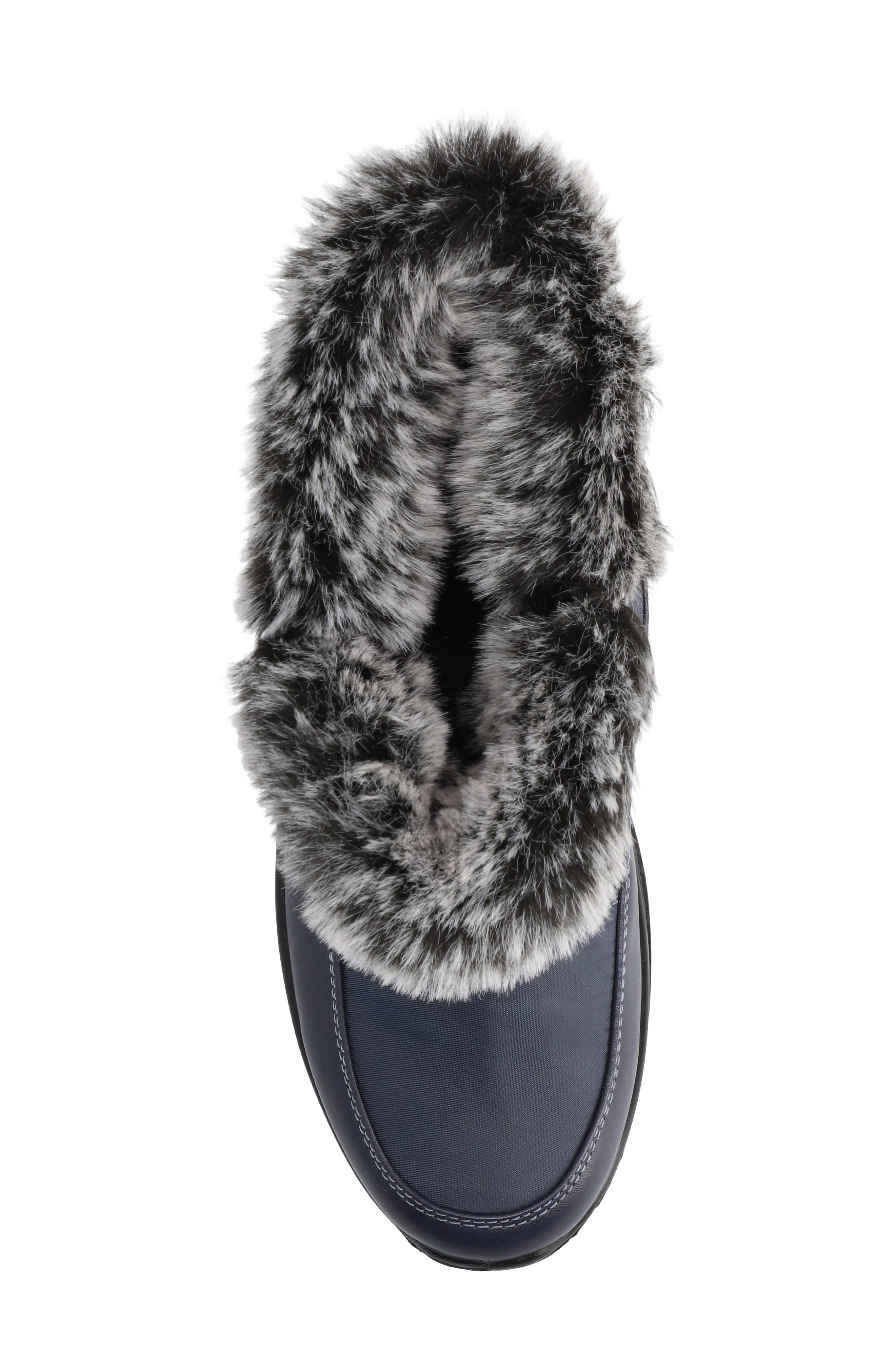 EASY STREET Portland Faux Fur Lined Waterproof Boot, Alternate, color, Navy