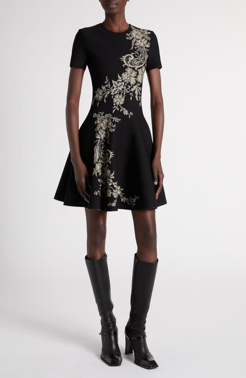 Floral Embroidered Volume Minidress