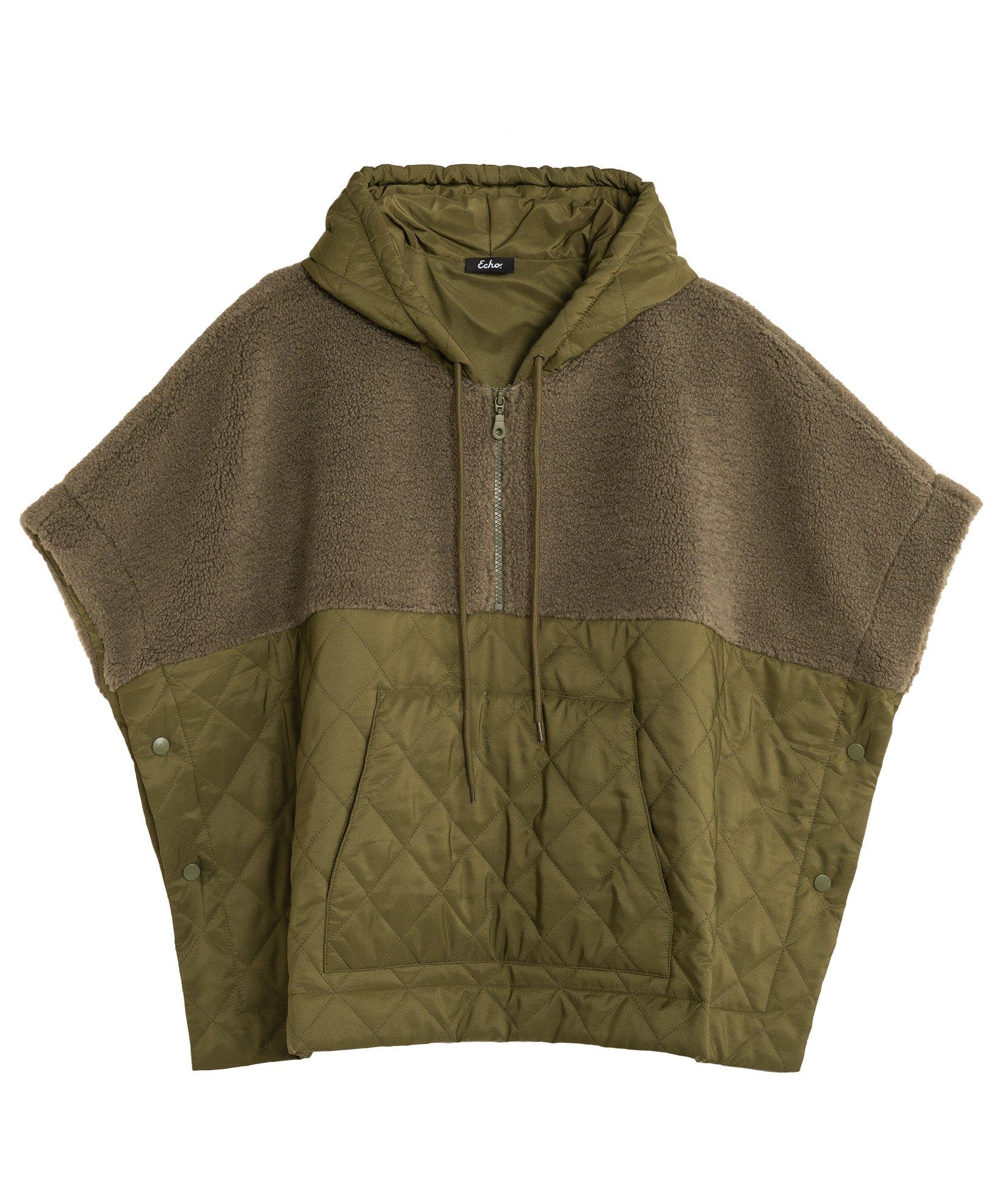 Combo Quilted Hooded Poncho - image 5