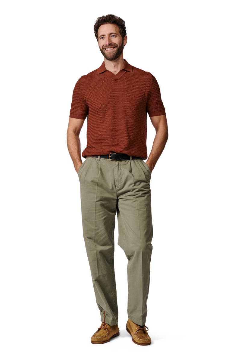 Aubin Alford Textured Cotton Polo Shirt, Alternate, color, Rust