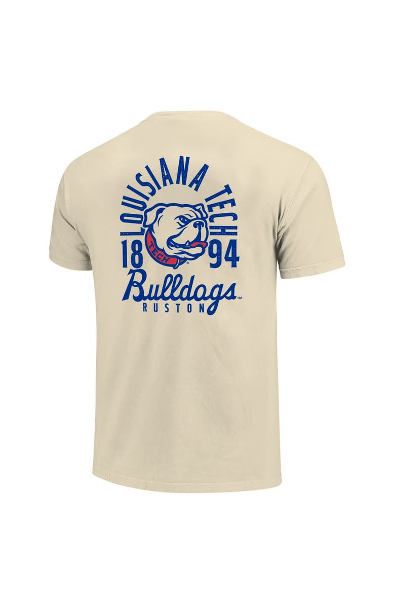 IMAGE ONE Men's Cream Louisiana Tech Bulldogs Comfort Colors Mascot Overlay T-Shirt, Alternate, color,