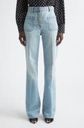 Valentino High Waist Denim Straight Leg Jeans