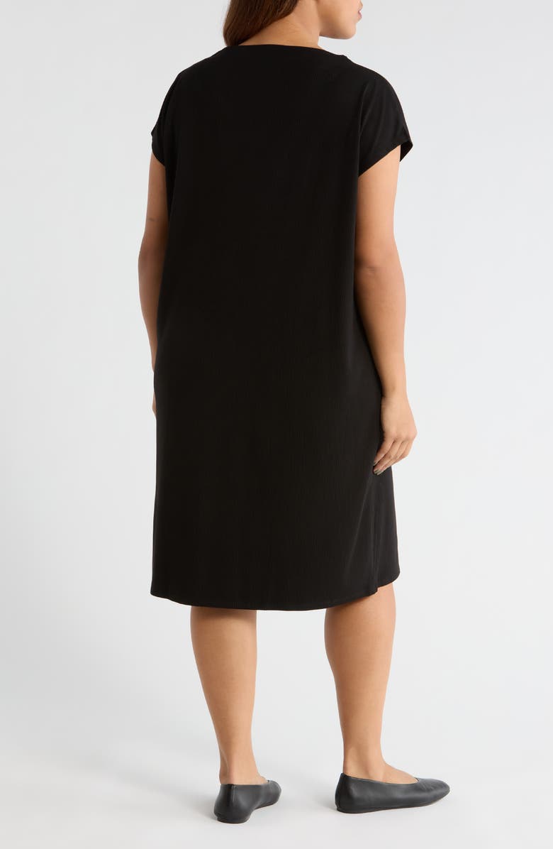 Eileen Fisher Funnel Neck Maxi Dress, Alternate, color, Black