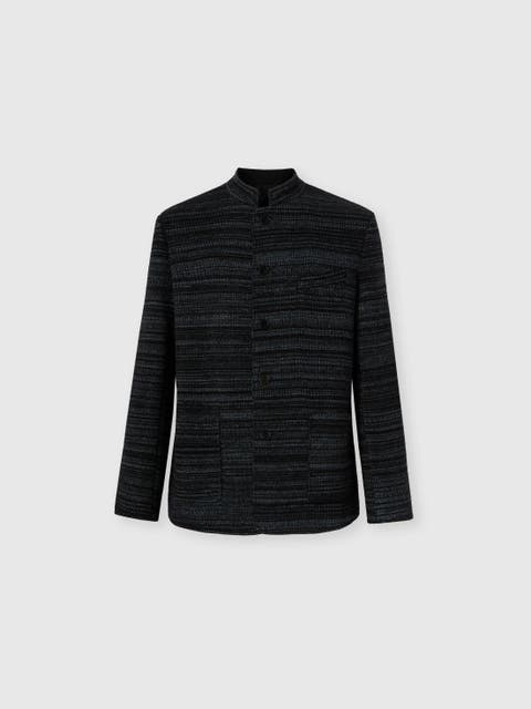 Striped Wool And Viscose Knit Jacket