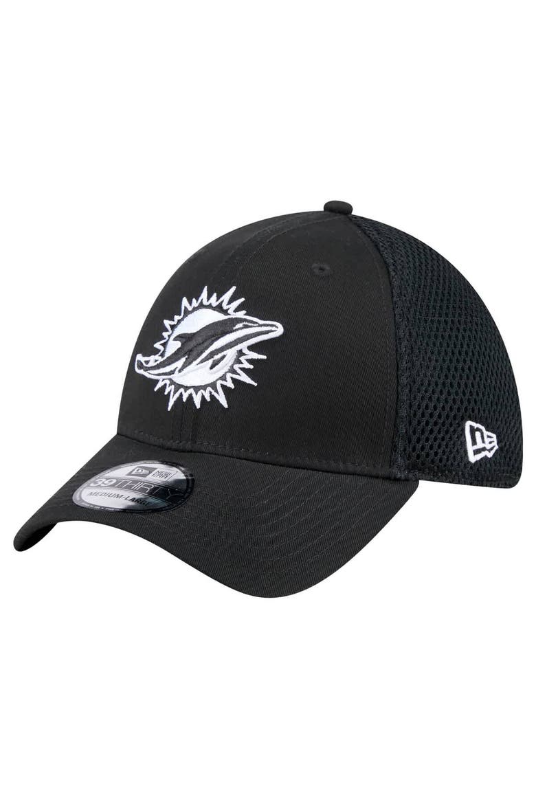 Men's New Era Black Miami Dolphins Main Neo 39THIRTY Flex Hat, Main, color, Black