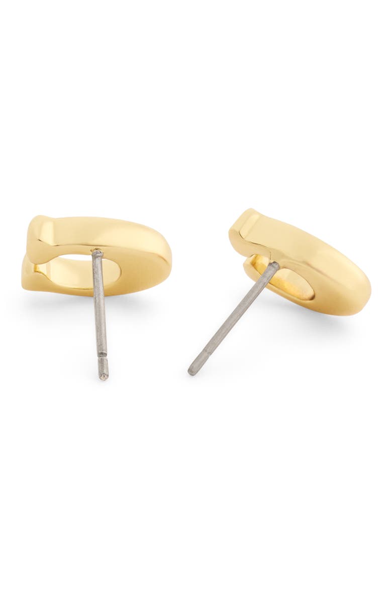 Signature C Enamel Stud Earrings, Alternate, color, WHITE/ GOLD