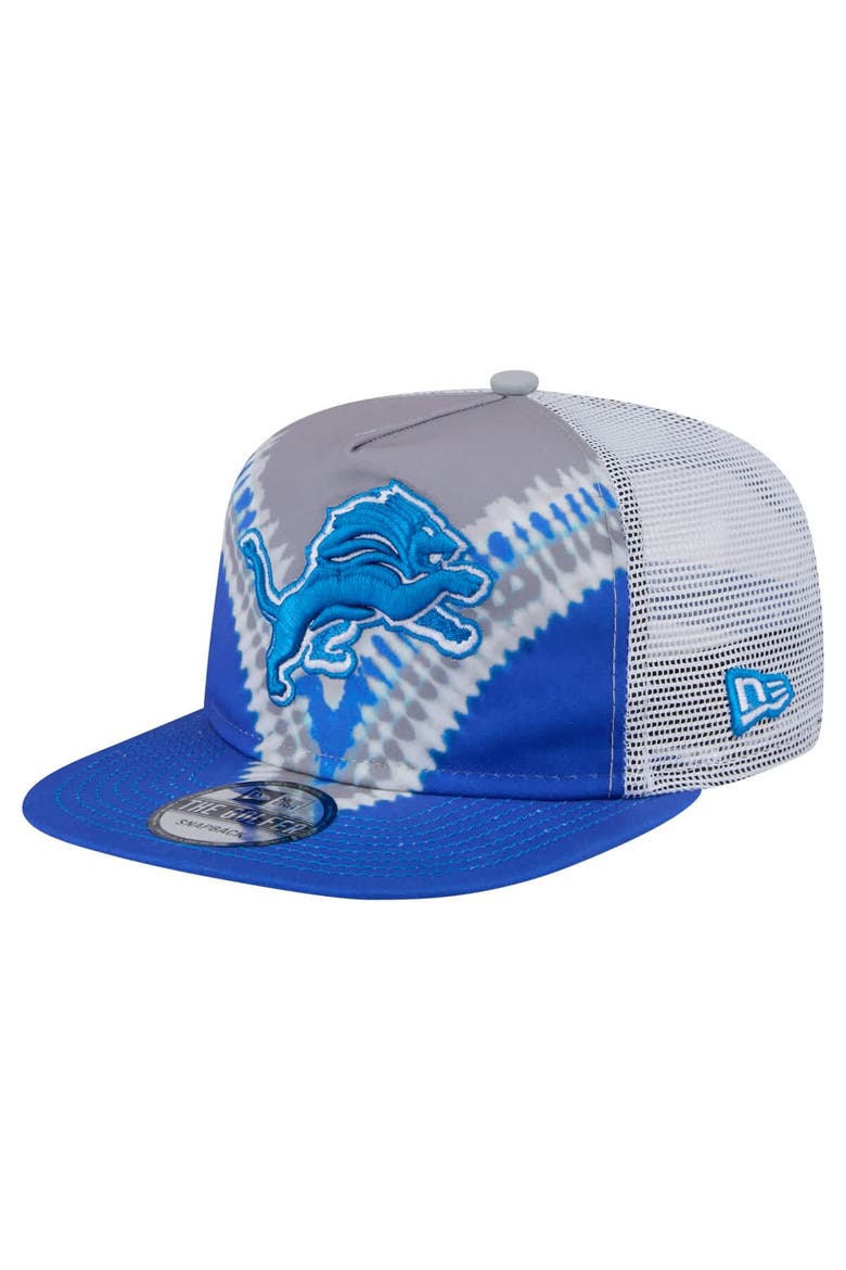 Men's New Era Gray/Blue Detroit Lions Throwback Dye Golfer Snapback Hat, Main, color, Gray