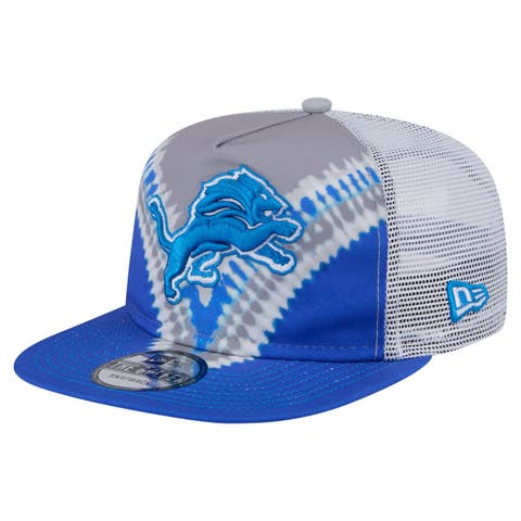 Men's New Era Gray/Blue Detroit Lions Throwback Dye Golfer Snapback Hat