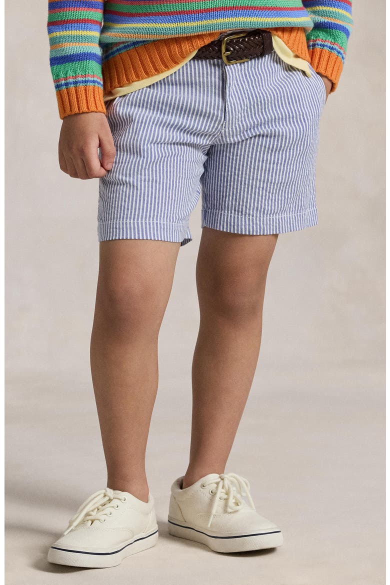 Kids' Stretch Cotton Seersucker Shorts, Alternate, color, BLUE SEERSUCKER