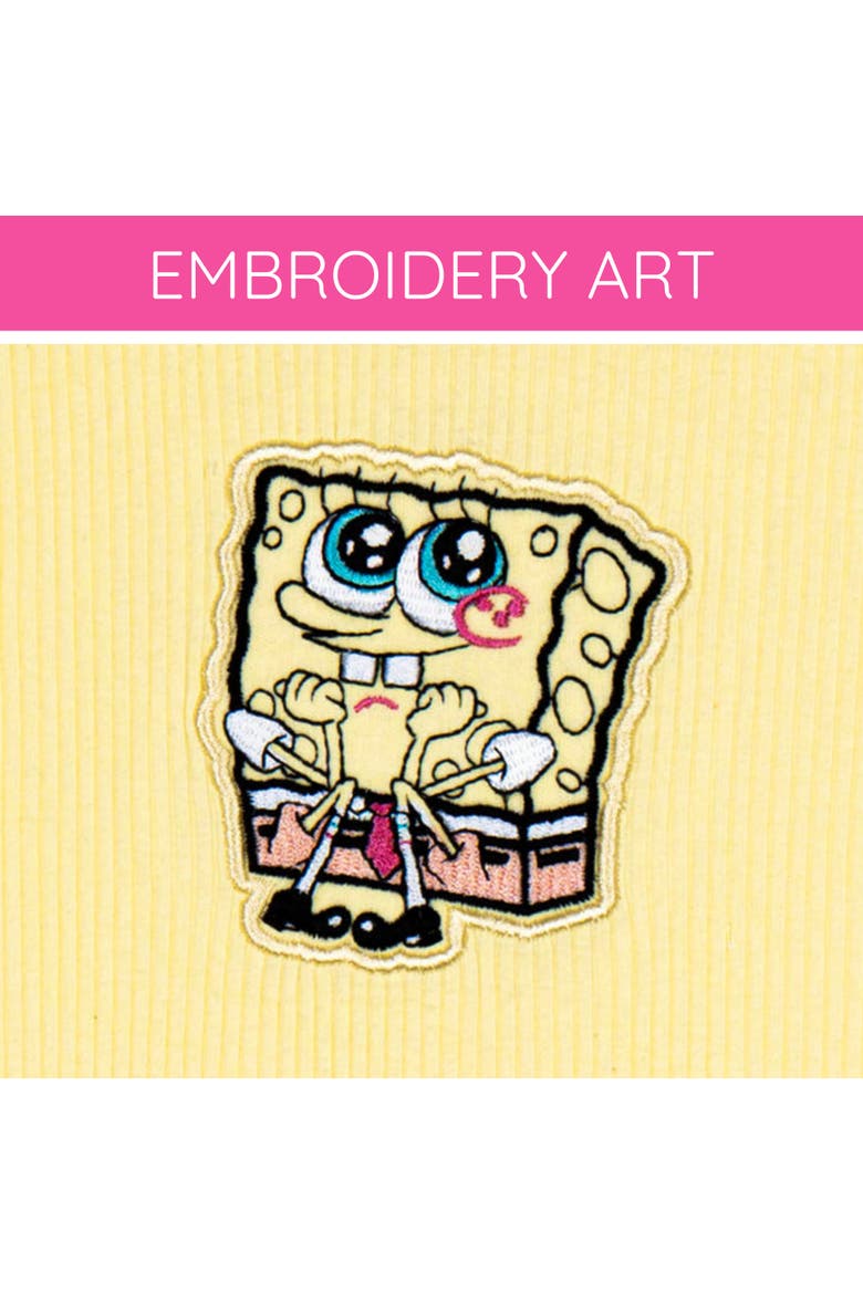 T-Shirt and Ribbed Shorts Set, Alternate, color, Yellow Pink SpongeBob