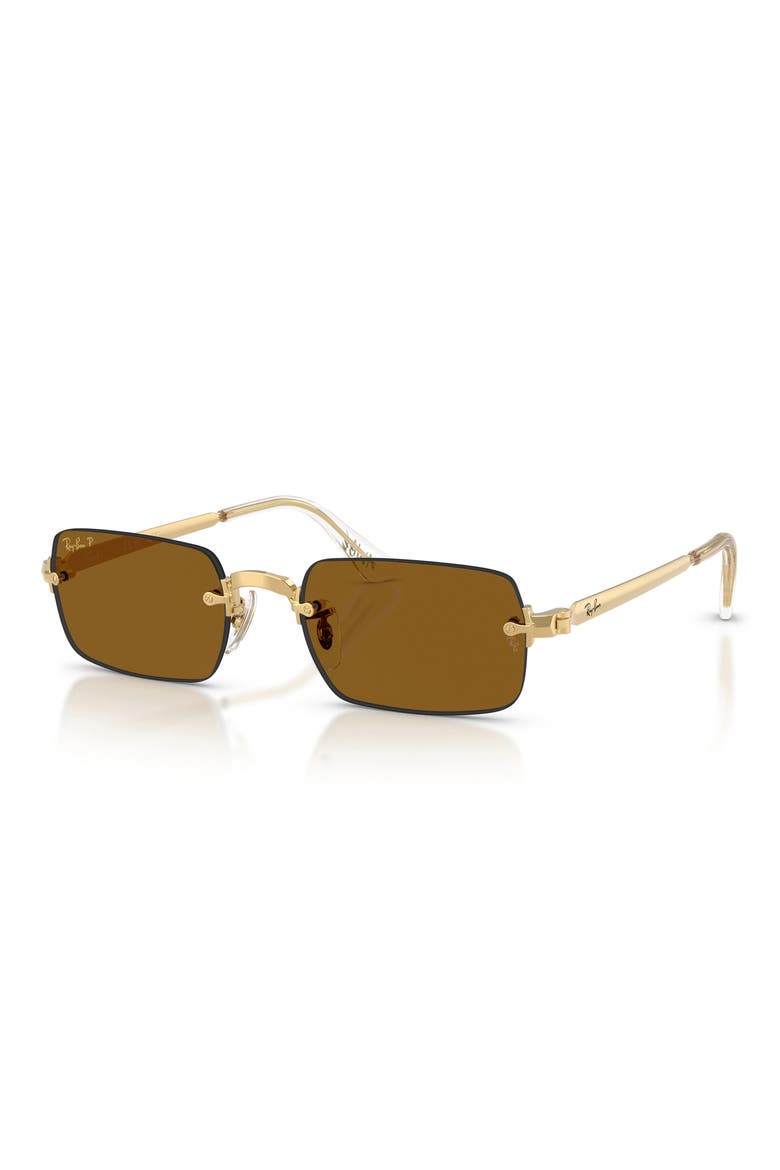 x A$AP Rocky 54mm Polarized Rimless Sunglasses, Alternate, color, ARISTA / DARK BROWN POLAR