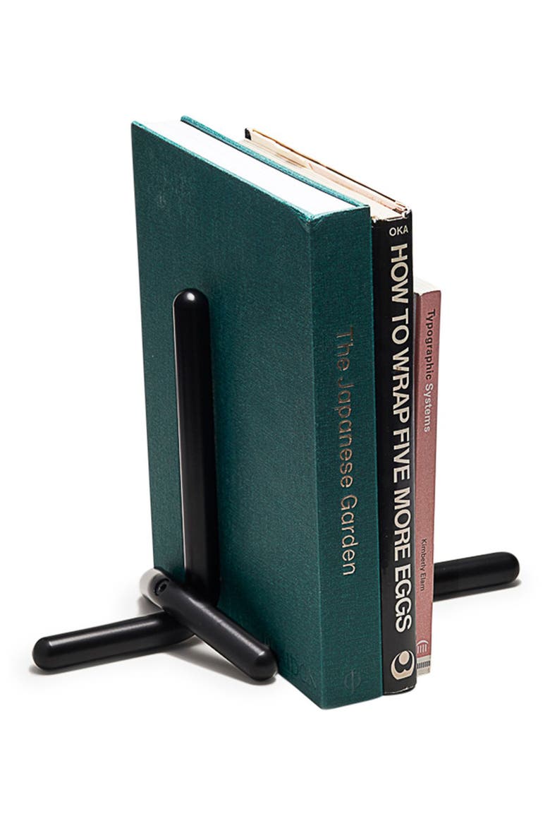 Cal Carbon Steel Bookends, Alternate, color, BLACK