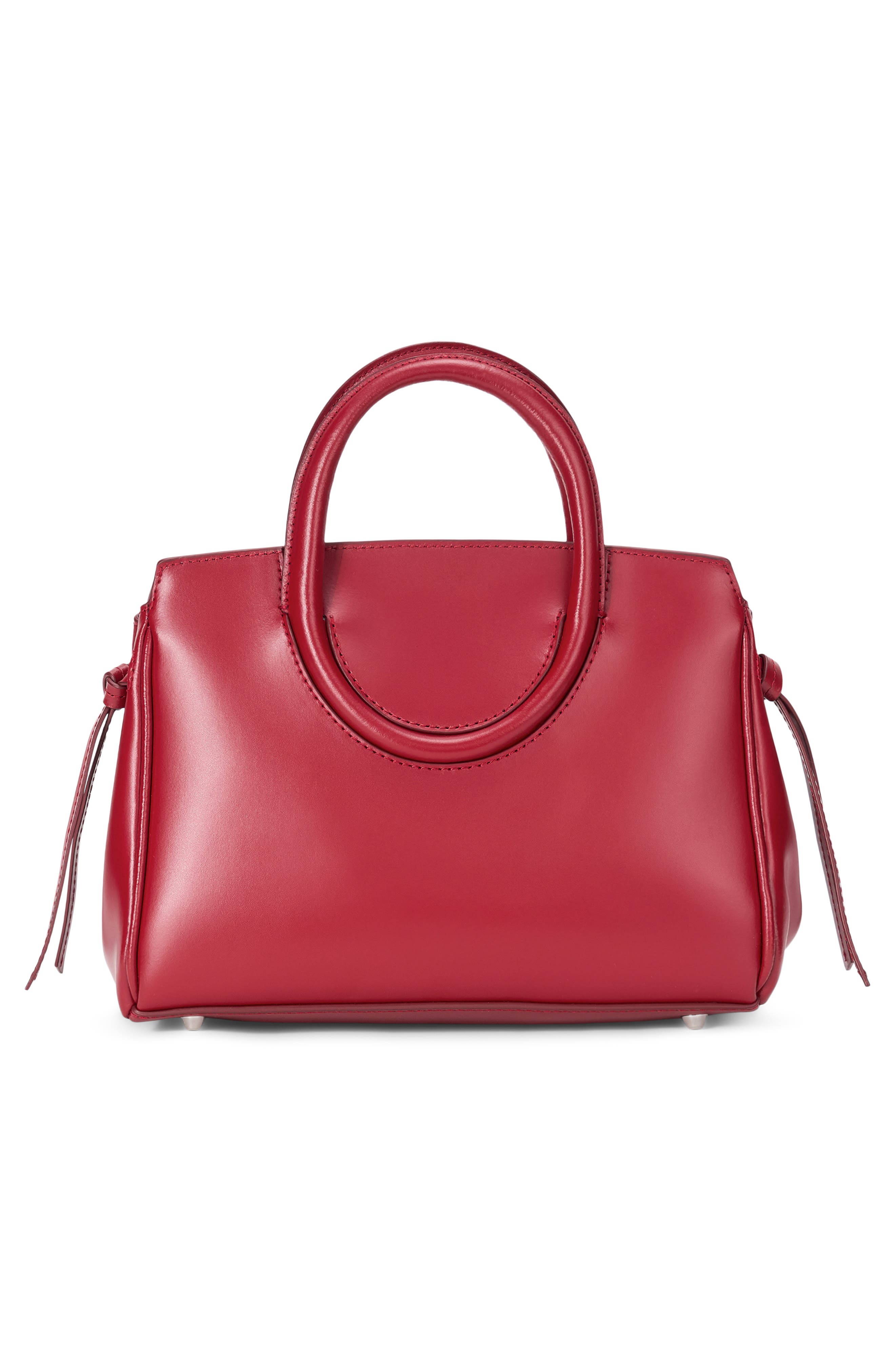STAUD Mini Maude Leather Carryall Bag, Alternate, color, Rouge