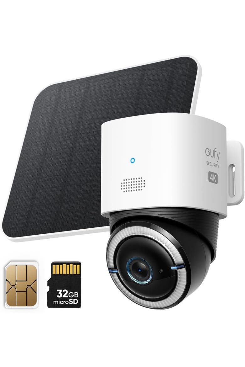 4G LTE Cam S330 4K solar powered outdoor security camera with AI tracking, Main, color, White