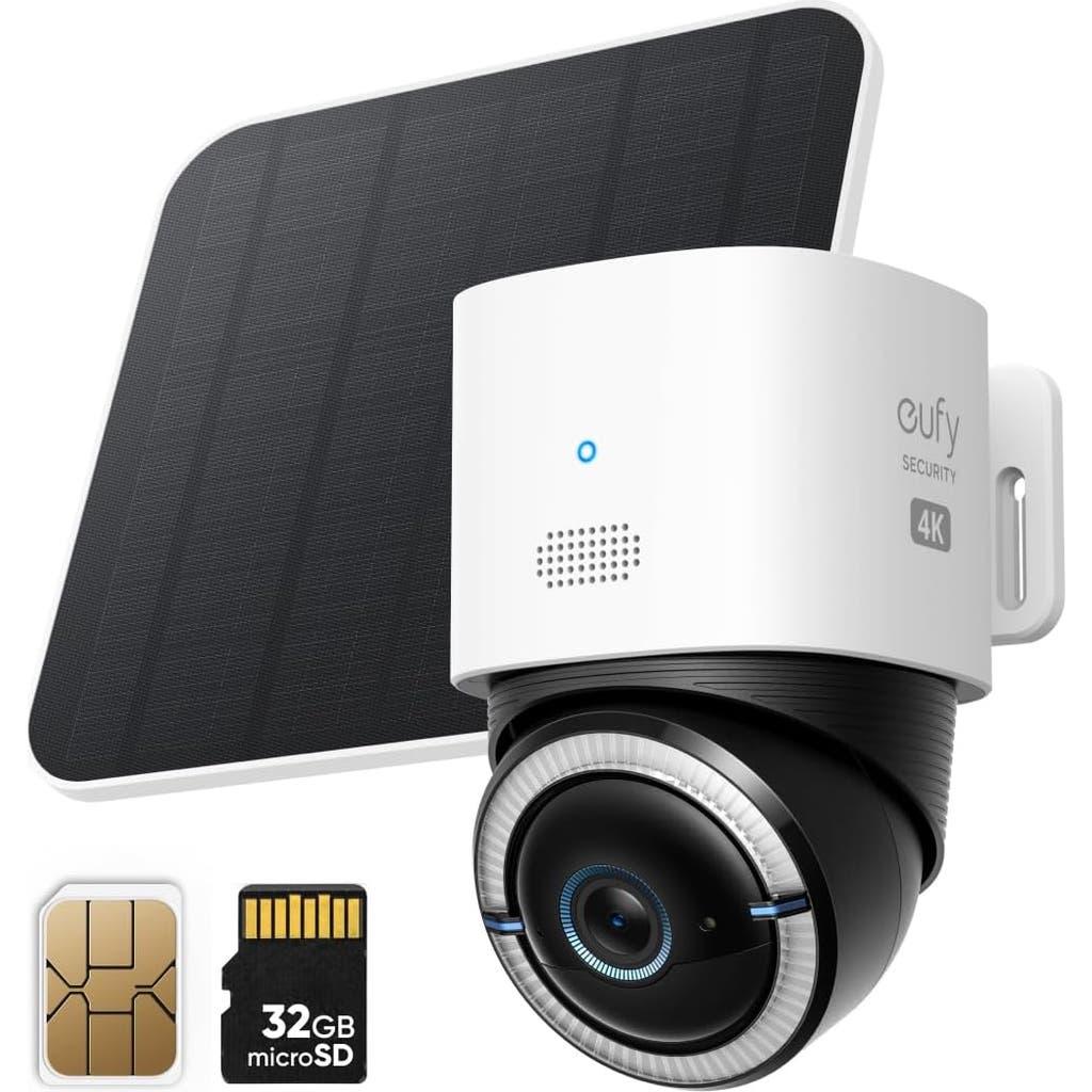 eufy 4G LTE Cam S330 4K solar powered outdoor security camera with AI tracking in White at Nordstrom