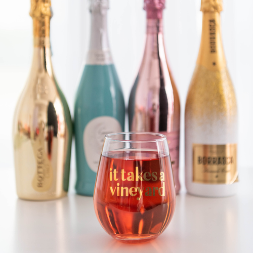 Jollity & Co "it Takes A Vineyard" Wine Glass In Assorted Pre-pack