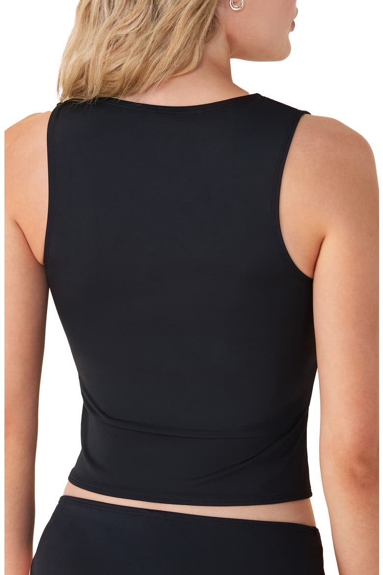 The Malibu Tankini Top, Alternate, color, BLACK