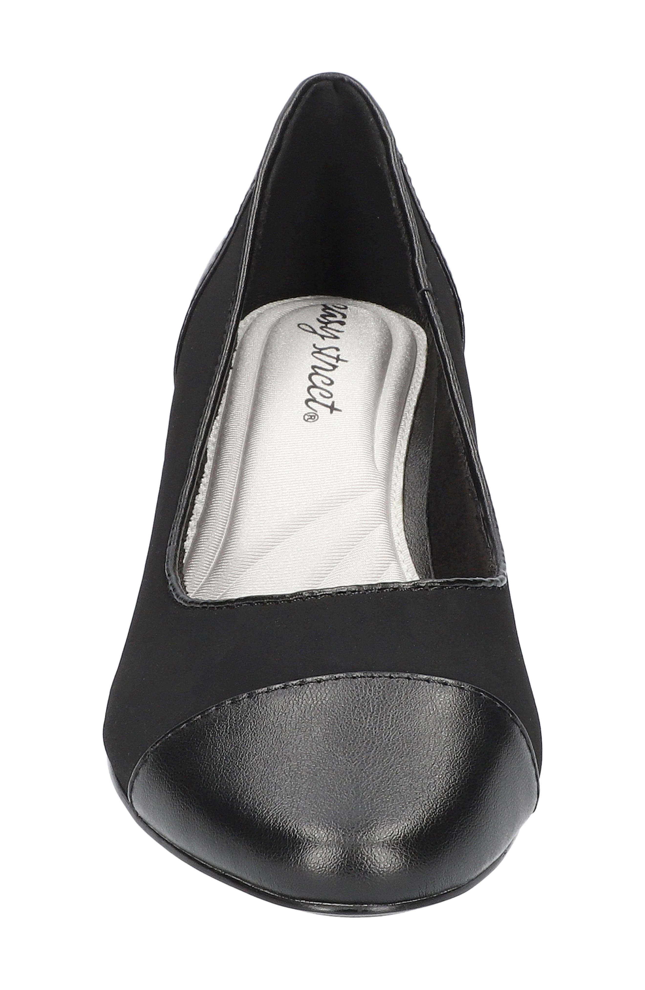 EASY STREET Wes Cap Toe Pump, Alternate, color, Black Lamy