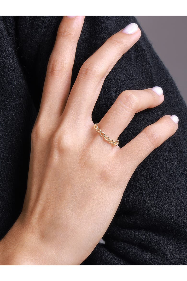 Infinity Ring in 14K Gold, Alternate, color, Yellow Gold