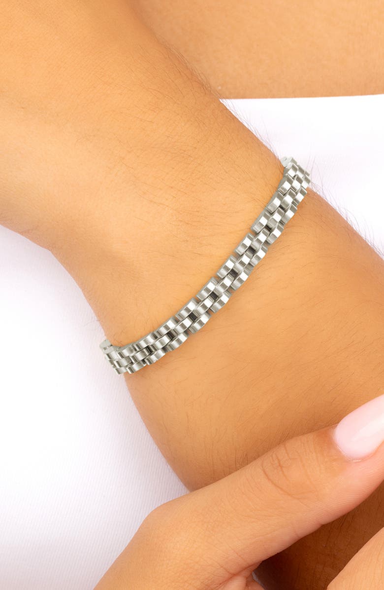 Sterling Forever Dainty Thin Band Bracelet, Alternate, color, Silver