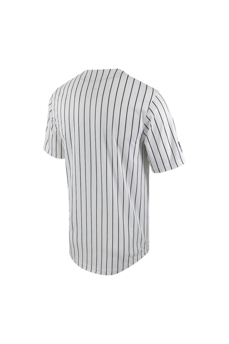 Men's Nike White/Black Army Black Knights Pinstripe Replica Full-Button Baseball Jersey, Alternate, color, White