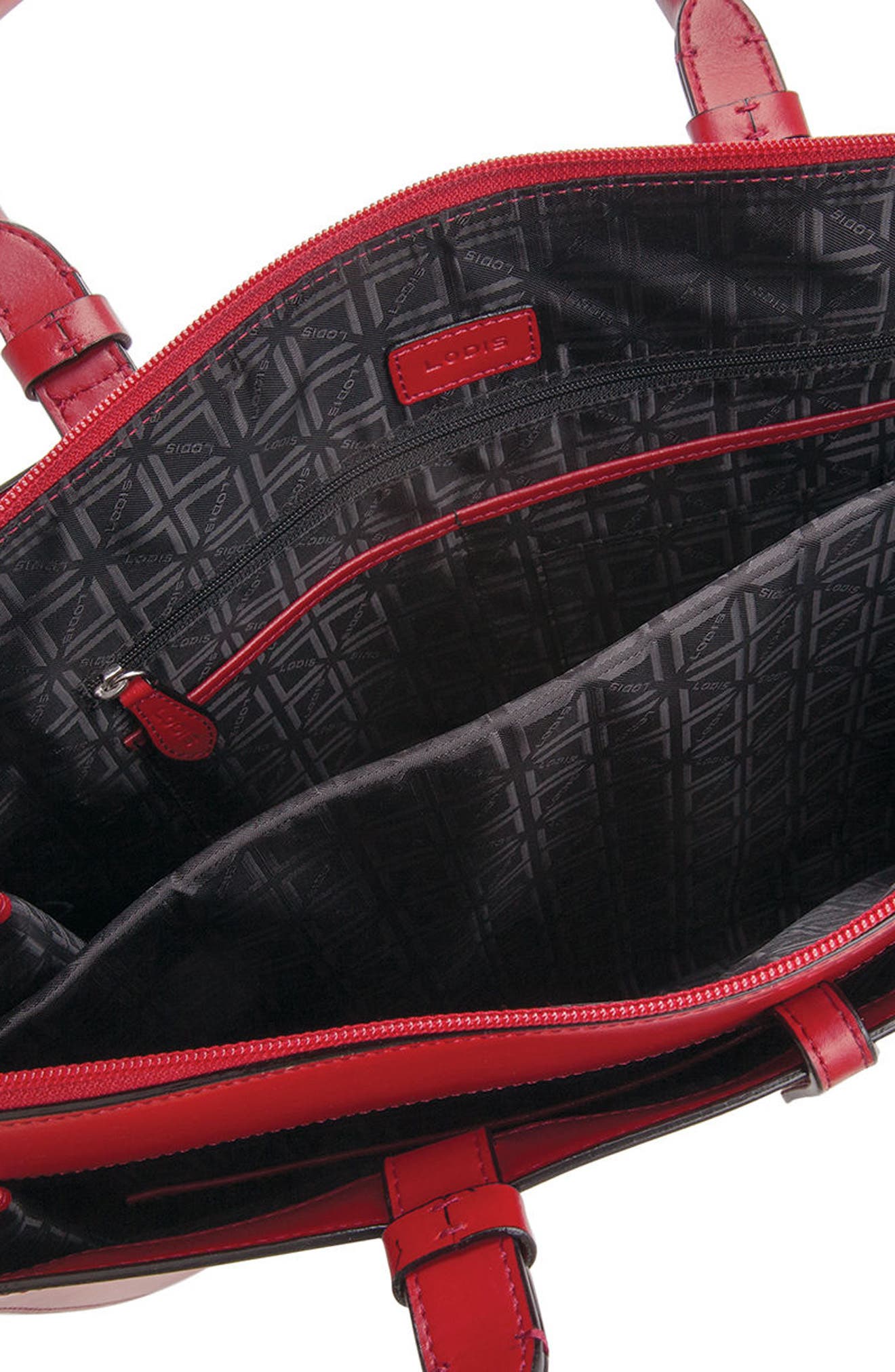 Lodis 'Audrey Collection - Jessica' Leather Tote, Alternate, color, RED