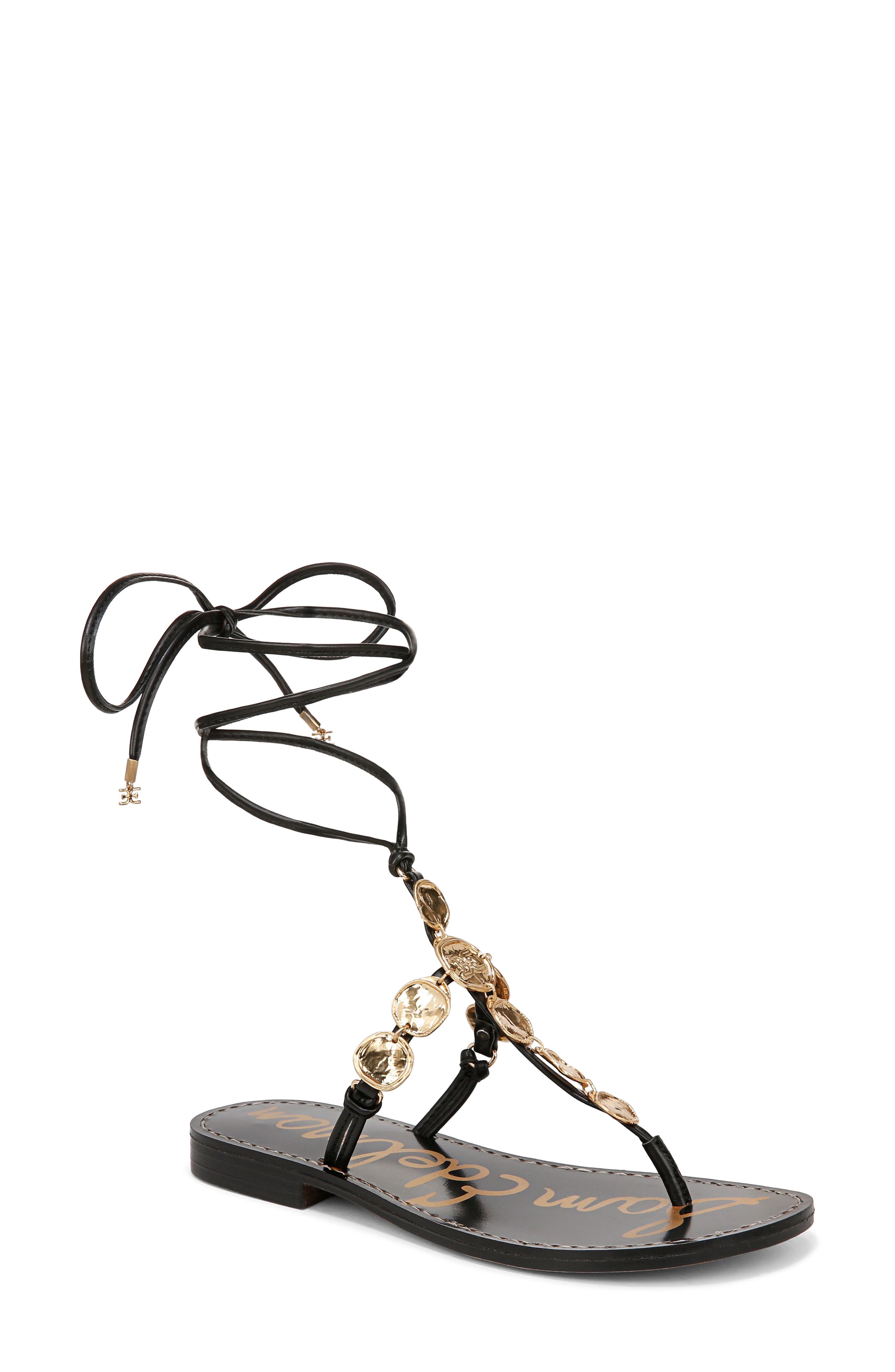 Sam Edelman Deirdre Ankle Wrap Sandal, Main, color, Black