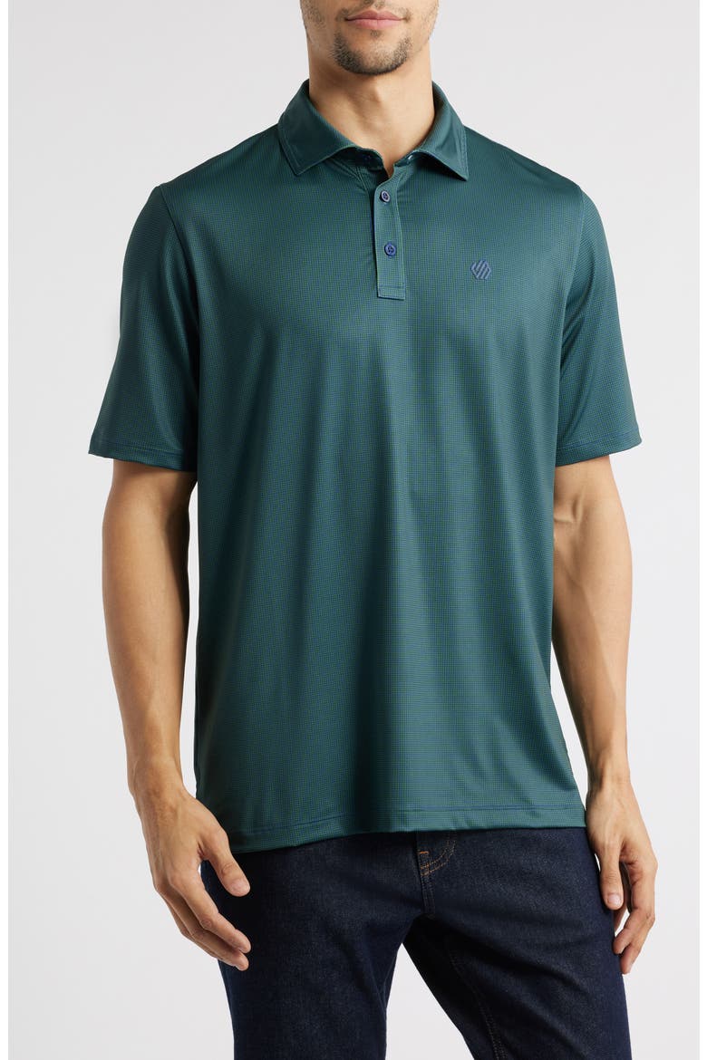 Fine Stripe Polo, Main, color, GREEN/ NAVY