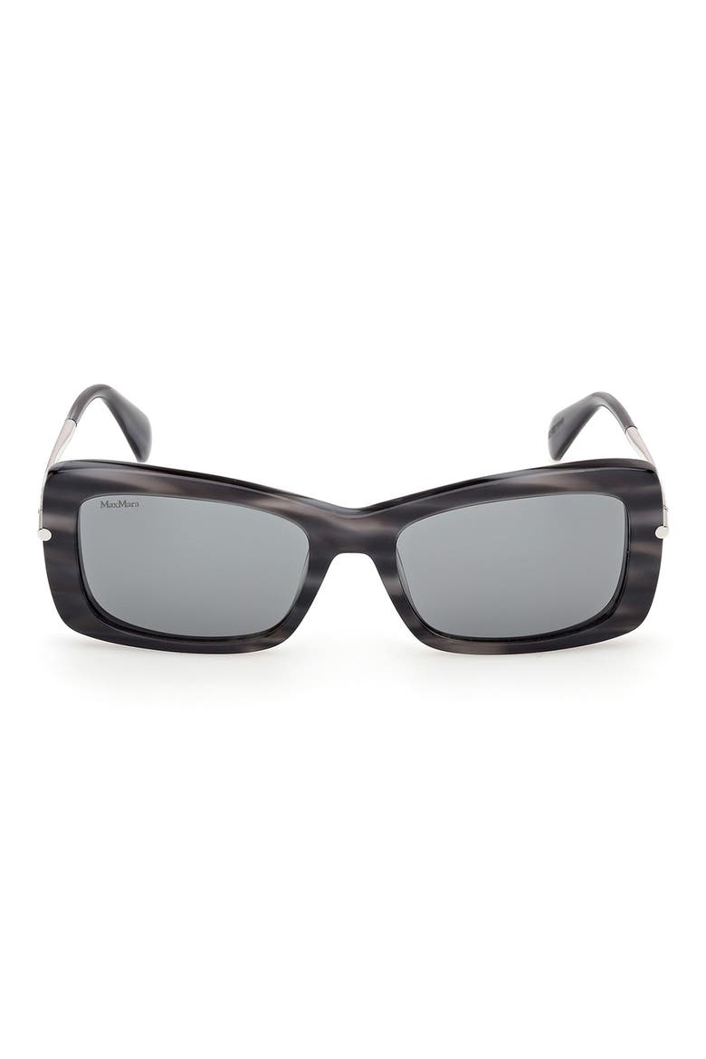 54mm Rectangular Sunglasses, Main, color, COLOURED HORN / SMOKE