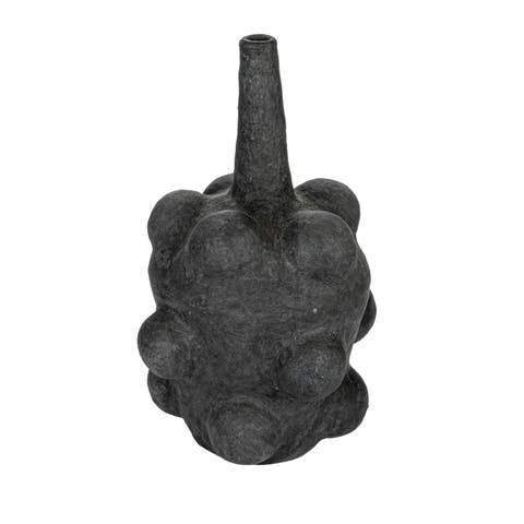 Handmade Paper Mâché Bubble Vase with Distressed Finish