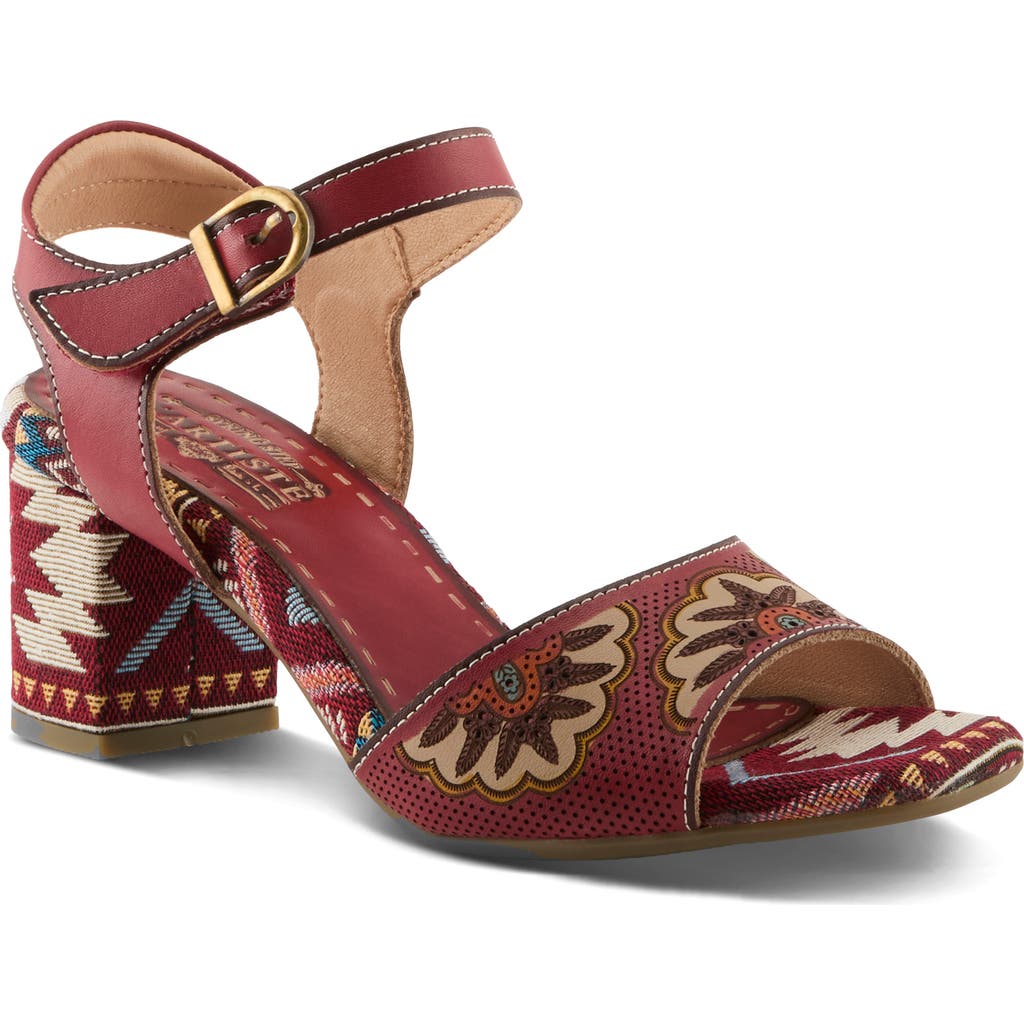 L'artiste By Spring Step Sassyclass Ankle Strap Sandal In Red Multi