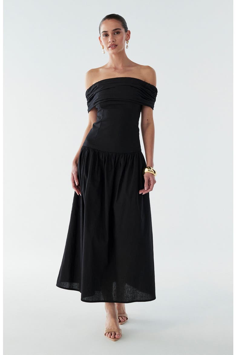 Steph Midi Dress, Alternate, color, Black