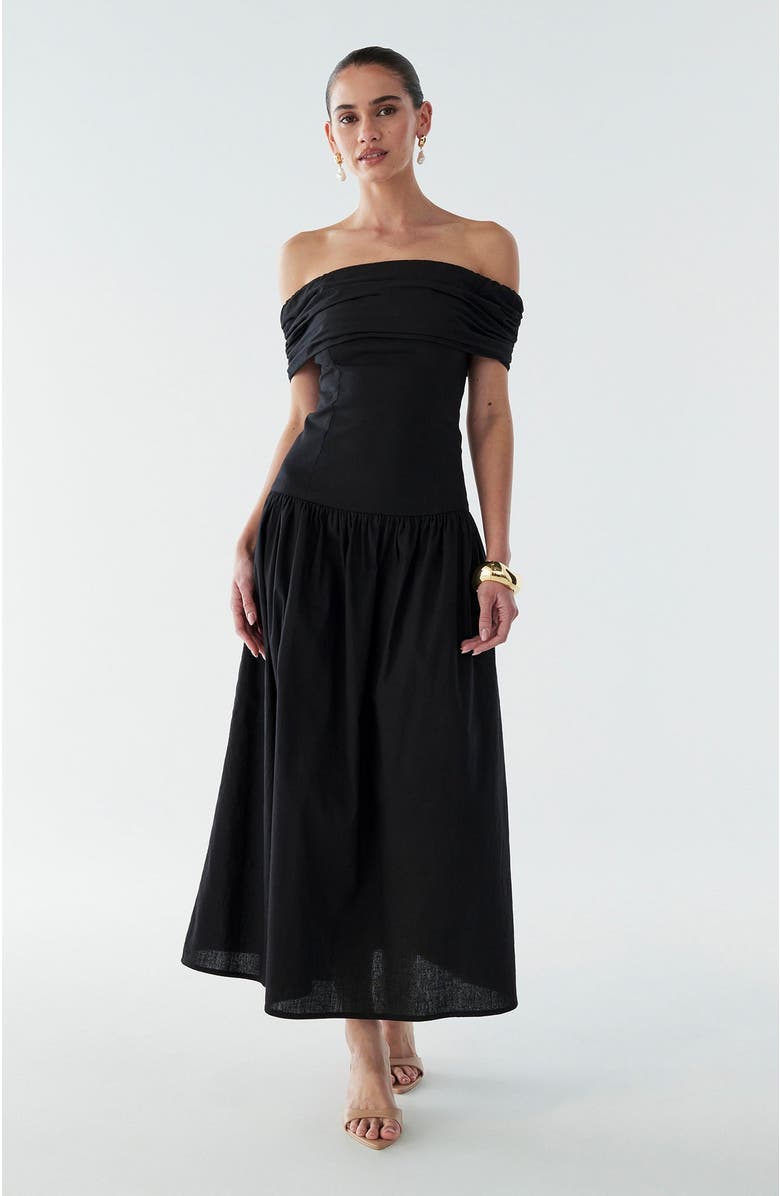 BWLDR Steph Midi Dress, Alternate, color, Black