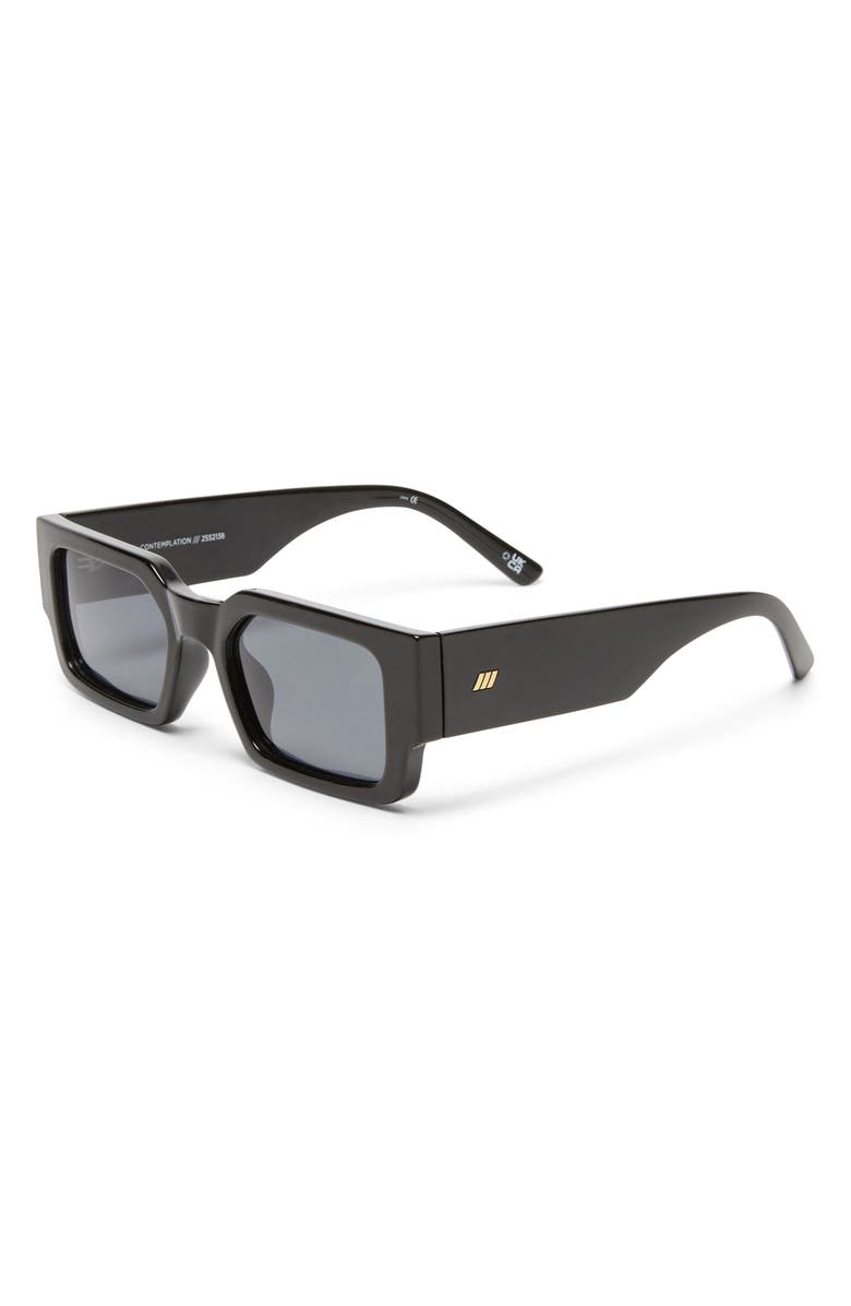 Le Specs Contemplation 54mm Rectangular Sunglasses, Alternate, color, Black/ Smoke Mono Pol
