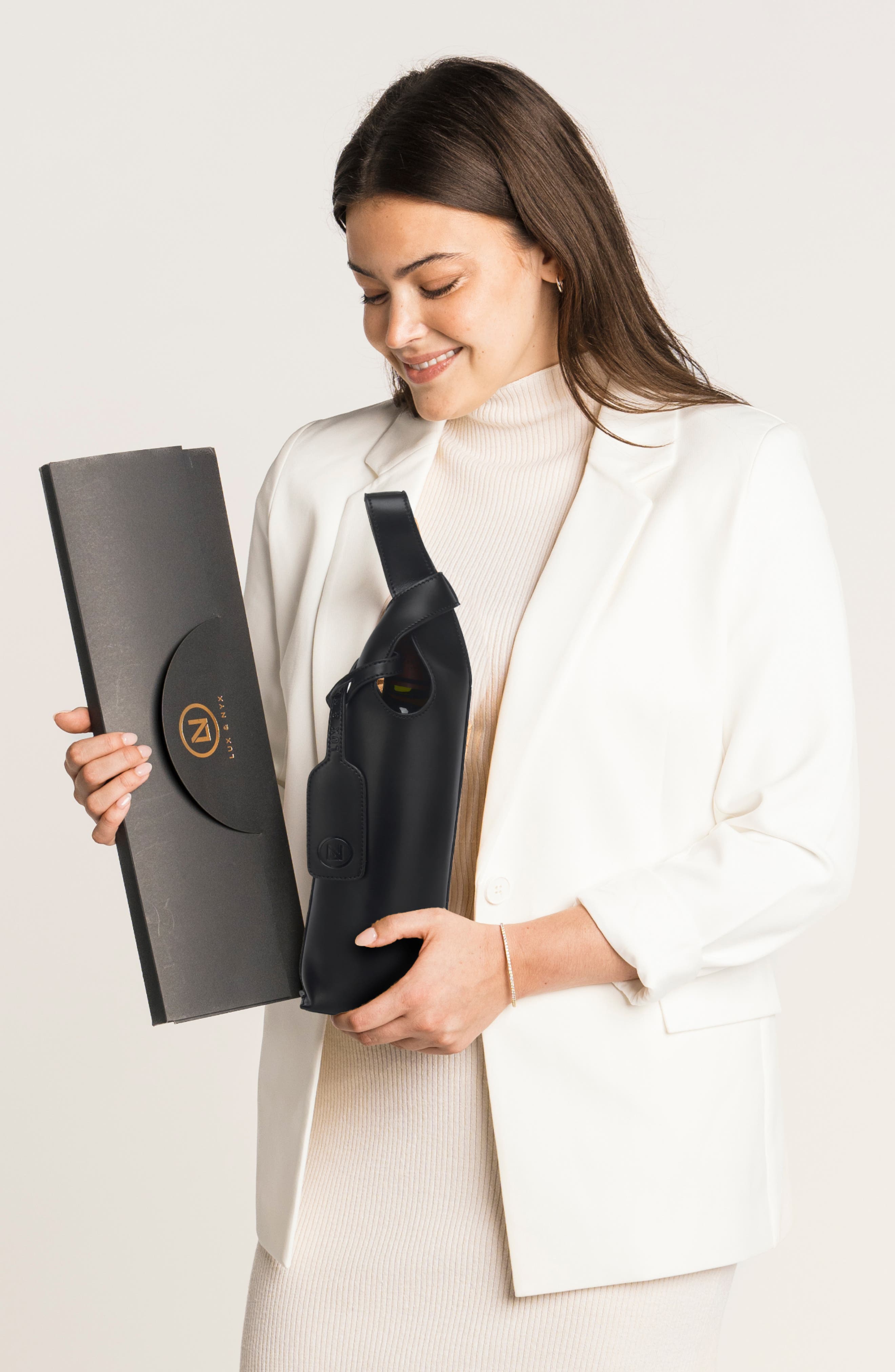 1.5-Liter Wine Tote Bottle Bag, Alternate, color, Black
