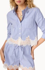 CAMI NYC Luisa Lace Trim Crop Top