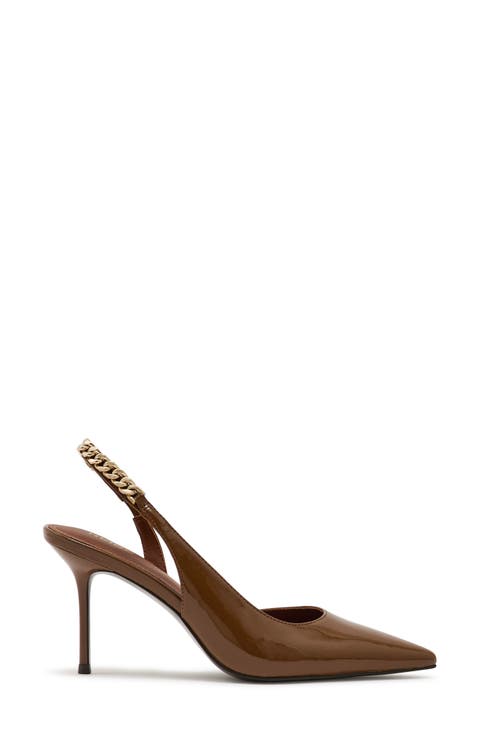 Lucia Chain Pointed Toe Slingback Pump