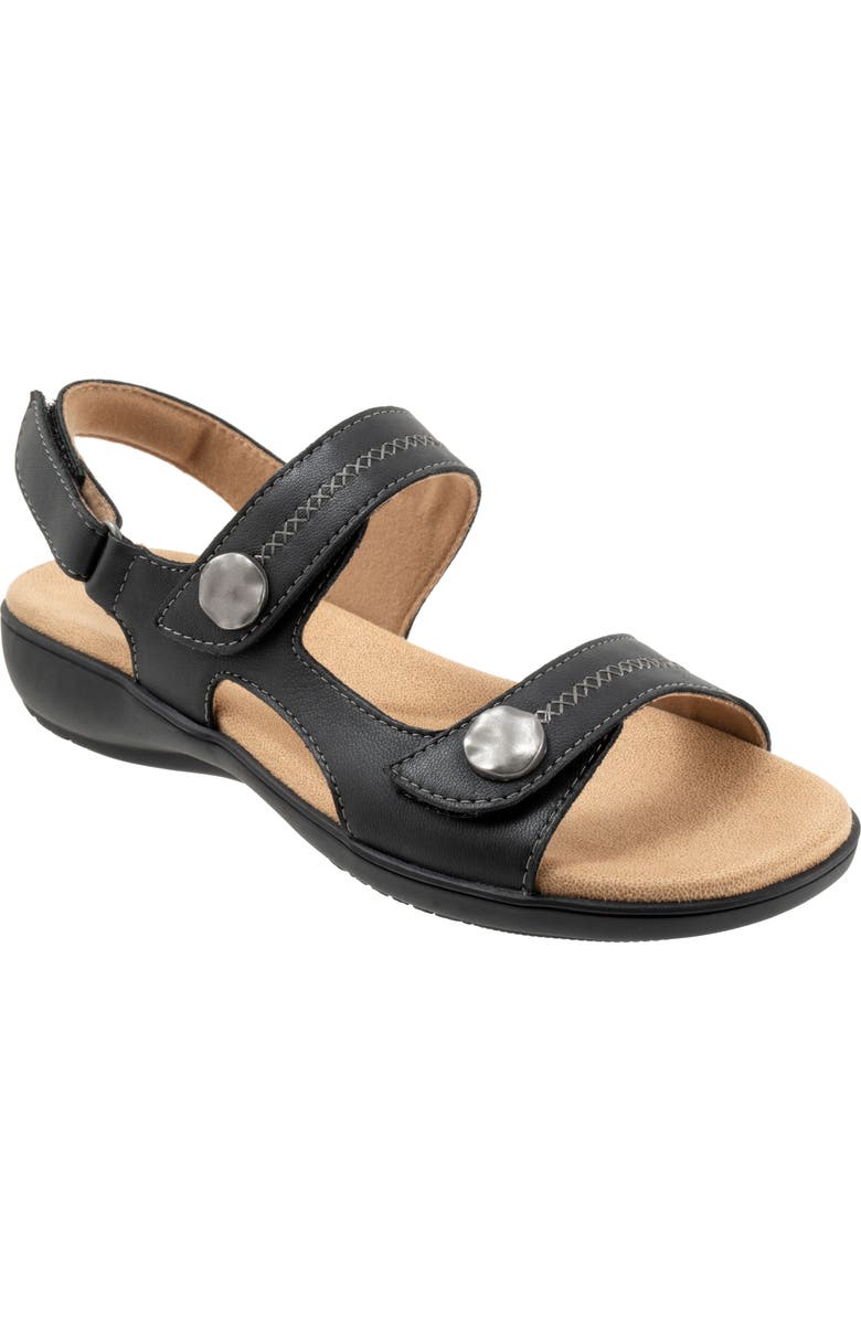 Trotters Romi Stitch Slingback Sandal, Main, color, Black