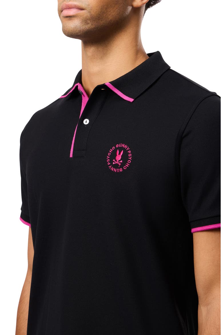 London Tipped Pima Cotton Piqué Polo, Alternate, color, BLACK