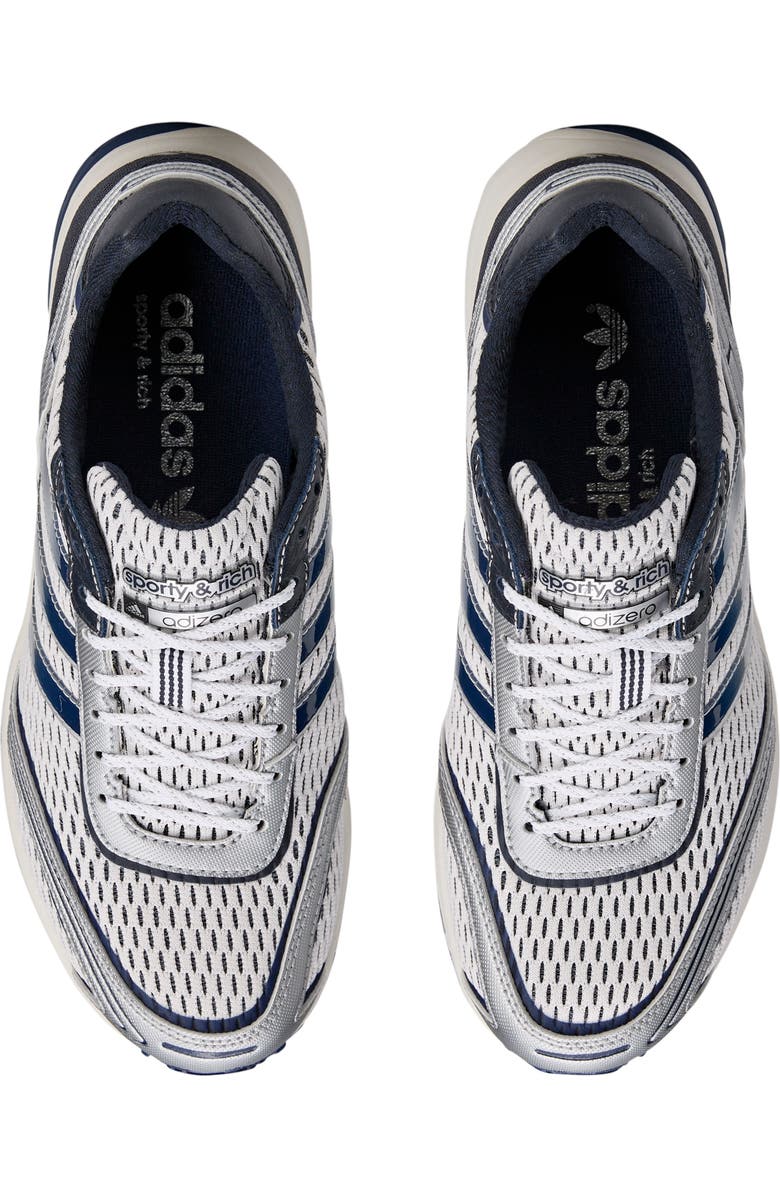 adidas x Sporty & Rich Adizero Adios Running Shoe, Alternate, color, White/ Collegiate Navy