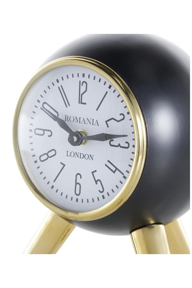Modern Aluminum Metal Clock, Alternate, color, BLACK