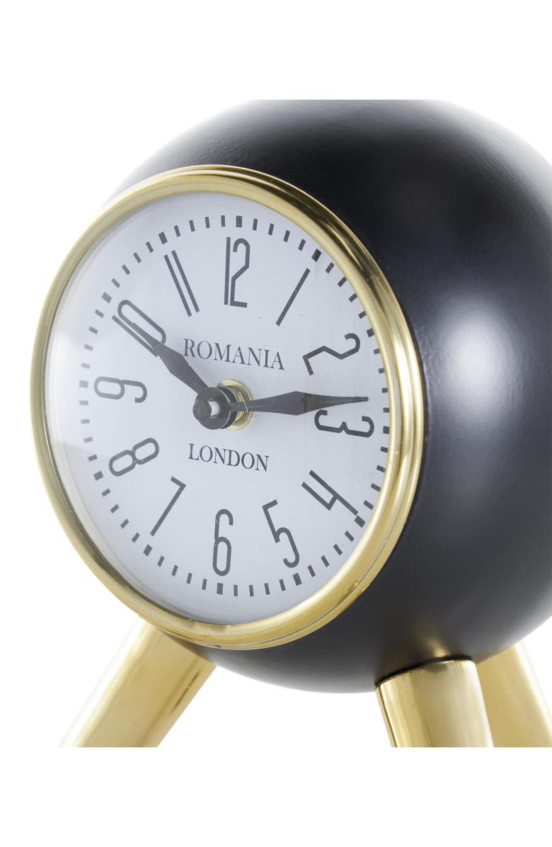 VIVIAN LUNE HOME Modern Aluminum Metal Clock, Alternate, color, Black