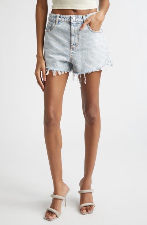 Bite Logo Cutoff Denim Shorts (Pebbled Bleach)