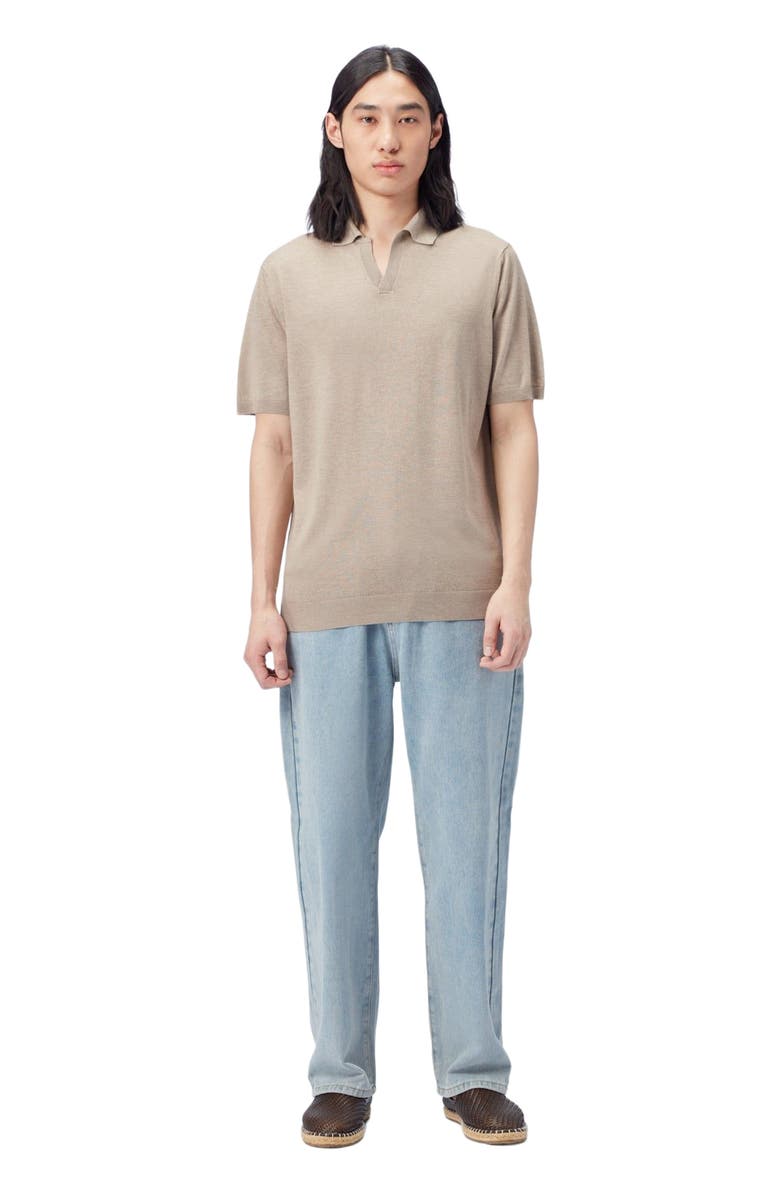 GOBI Mongolian Cashmere Silk Cashmere Polo Shirt, Main, color, Nomad