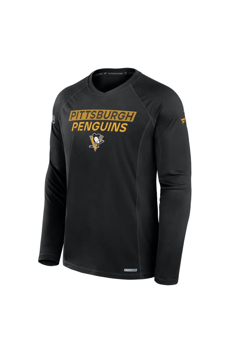 FANATICS Men's Fanatics Black Pittsburgh Penguins Authentic Pro Rink Tech Long Sleeve T-Shirt, Alternate, color, Black